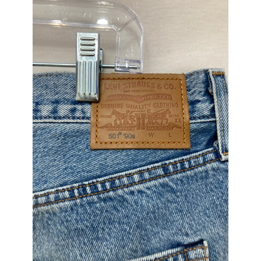 Levi's Premium 501 Jeans W34 L30 Blue Selvedge Denim Straight Leg Button Fly